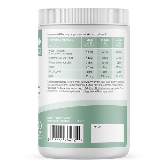 Nutrience Care Supplement for Dogs Skin & Coat 100 soft chews 400g