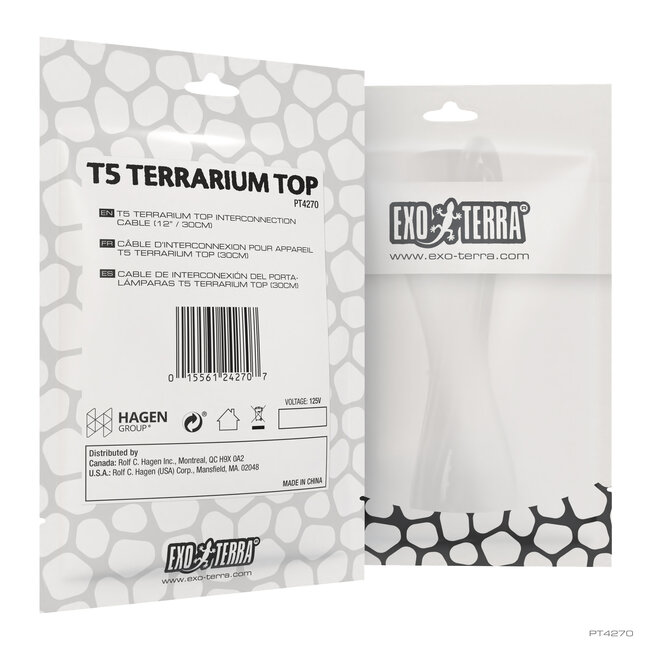 Exo Terra T5 Terrarium Top Interconnection Cable  12" (30cm)