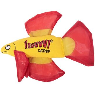 Bud'z Yeowww Catnip Betta Fish Cat Toy Red
