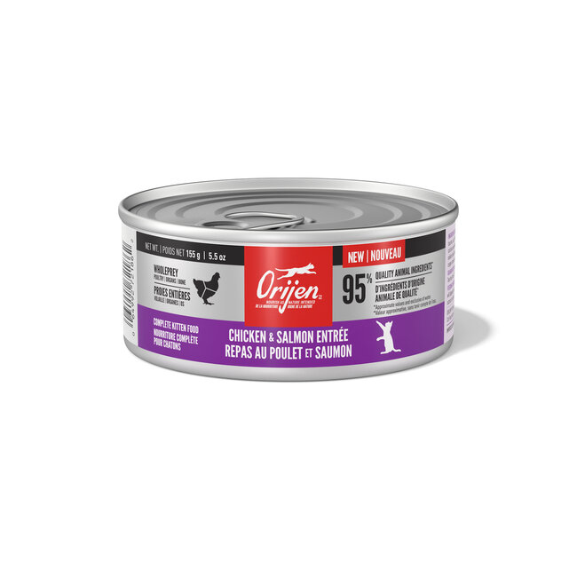 ORIJEN Chicken & Salmon Entrée for Kittens Wet Cat Food 155g