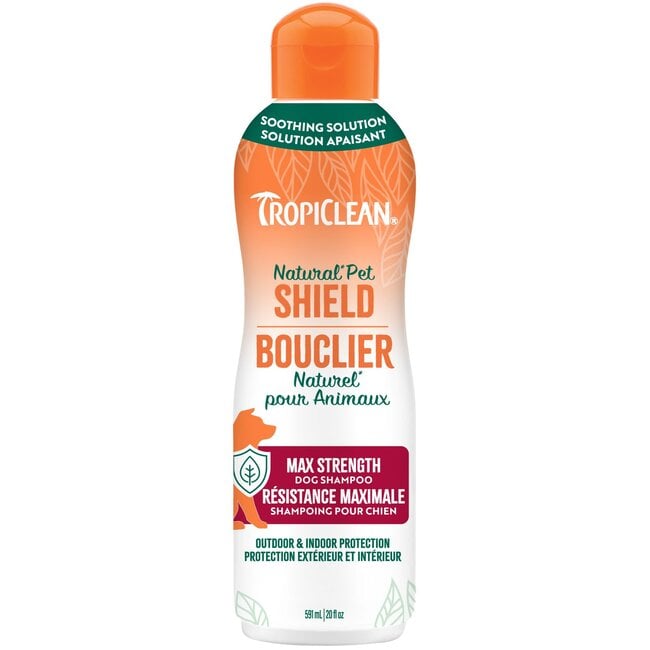 TropiClean Natural Pet Shield Max Strength Shampoo for Dogs 20oz