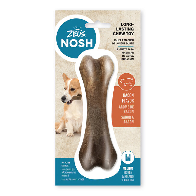 Nosh Strong Chew Bone Bacon Flavor Medium