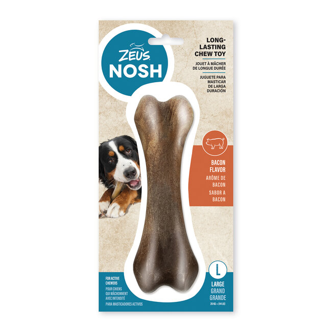 Nosh Strong Chew Bone Bacon Flavor Large