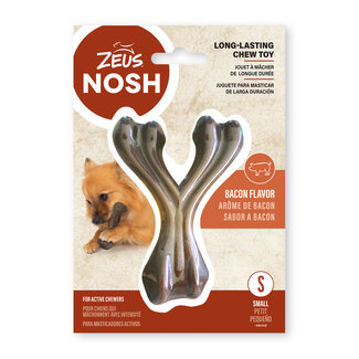 Zeus Nosh Strong Wishbone Chew Toy Bacon Flavour Small