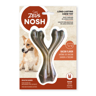 Zeus Nosh Strong Wishbone Chew Toy Bacon Flavour Medium