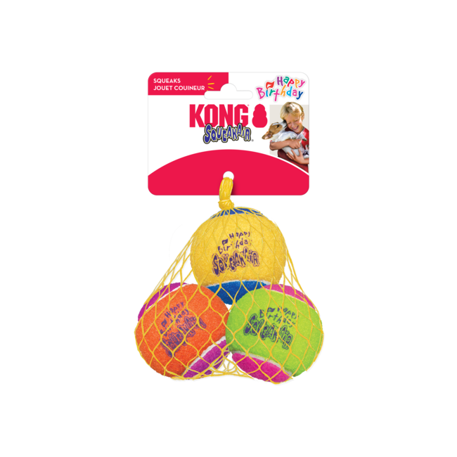 Kong Squeakair Birthday Balls Medium 3pk
