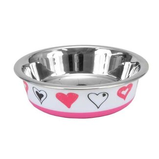 Coastal Maslow Design Series Cat Bowl Pink Hearts