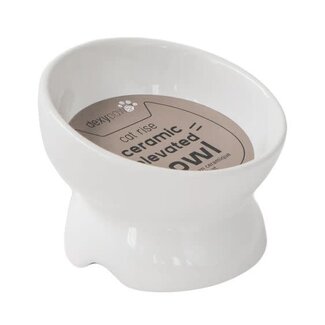 Dexypaws Dexypaws Ceramic Elevated Cat Bowl White