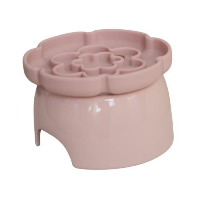 Dexypaws Flower Elevated Slow Feeder for Cats Blush Pink