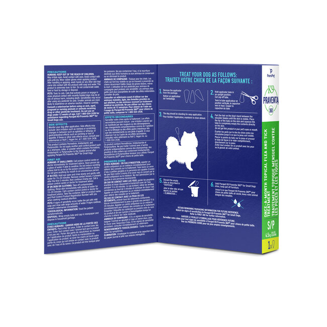 K9 Praventa 360 Flea & Tick Treatment - Small Dogs up to 4.5kg - 1 Tube