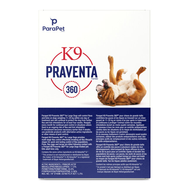 K9 Praventa 360 Flea & Tick Treatment - Large Dogs 11 kg to 25 kg - 1 Tube