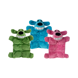 Multipet Minipet Loofa Squeaker Mat Assorted 6.5" Dog Toy
