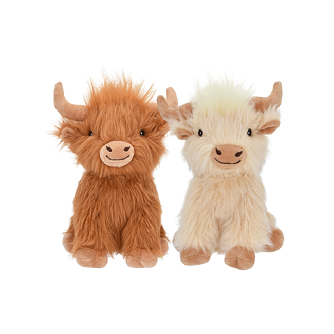 Highland Cow Assorted Brown & Cream 8" Dog Toy