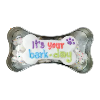 Bosco and Roxys It's Your Bark-Day Tin Prepackaged Birthday Dog Cookie