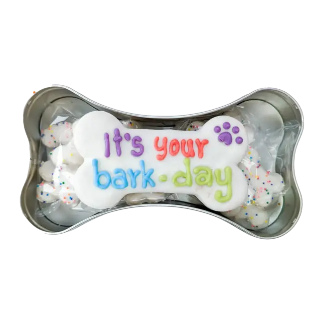 It's Your Bark-Day Tin Prepackaged Birthday Dog Cookie