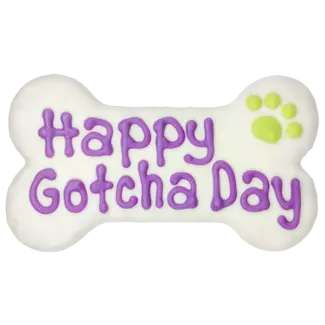 Bosco and Roxys Happy Gotcha Day 6" Bone Dog Cookie