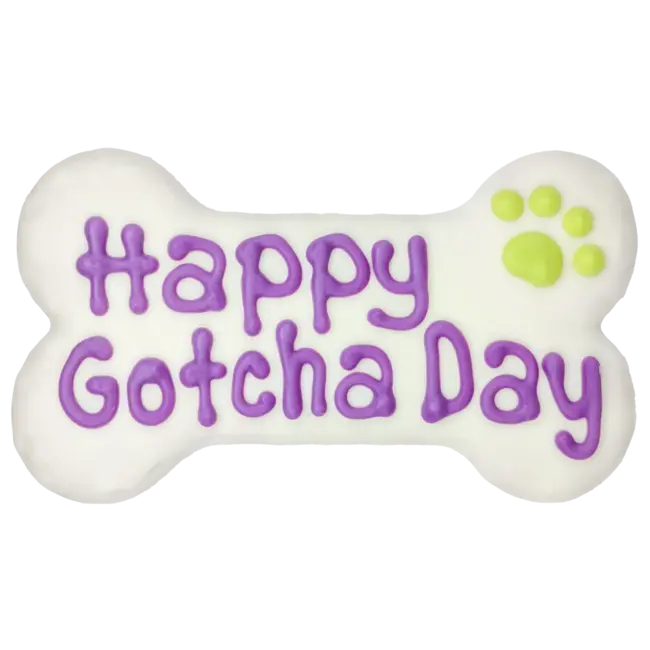 Happy Gotcha Day 6" Bone Dog Cookie