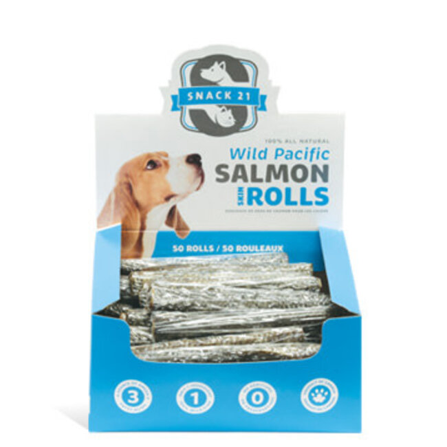 Snack 21 Salmon Skin Rolls for Dogs