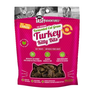 Jay's Tasty Adventures Jays Fermented Cat Grass Turkey Cat Treats 60g