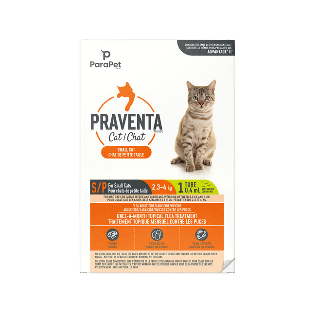 Praventa Flea Treatment - Small Cats 2.3 kg to 4 kg - 1 Tube