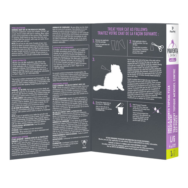 Praventa Flea Treatment - Large Cats 4 kg and over - 1 Tube