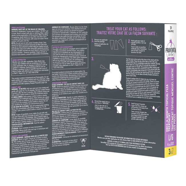 Praventa Flea Treatment - Large Cats 4 kg and over - 3 Tubes