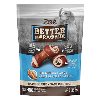 Zoë Better than Rawhide Mini Bones BBQ Chicken Flavour 10 pack