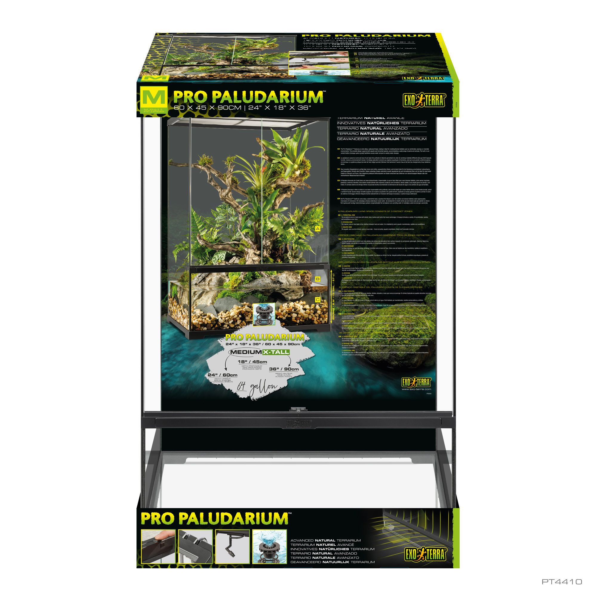 Etrarium/エトラリウム　HAKUGEI Exo Terra Pro Paludarium Advanced Natural Terrarium Medium X-Tall