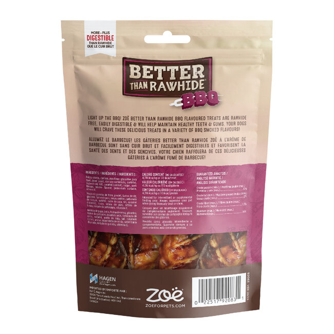 Better Than Rawhide BBQ Rib Pork Flavour 4 pack