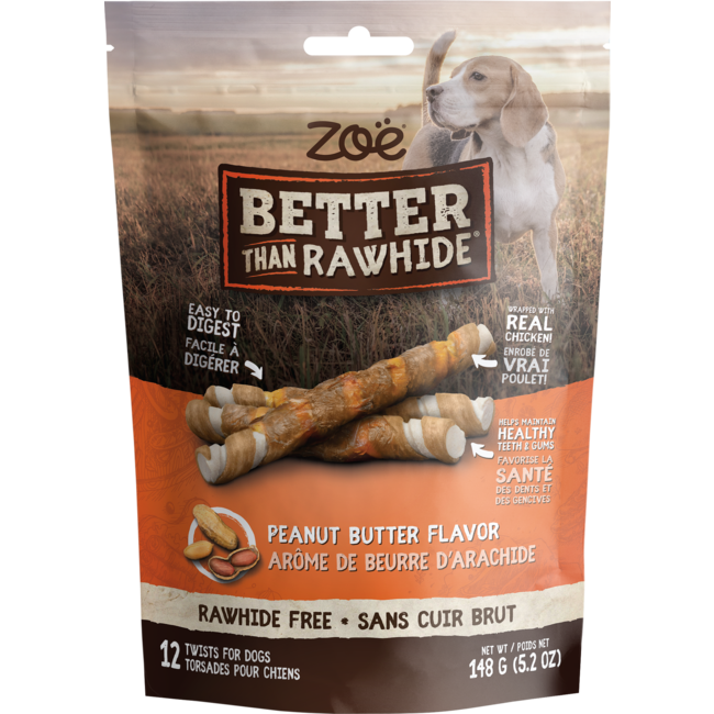 Better than Rawhide Twists Peanut Butter Flavour 12 pack