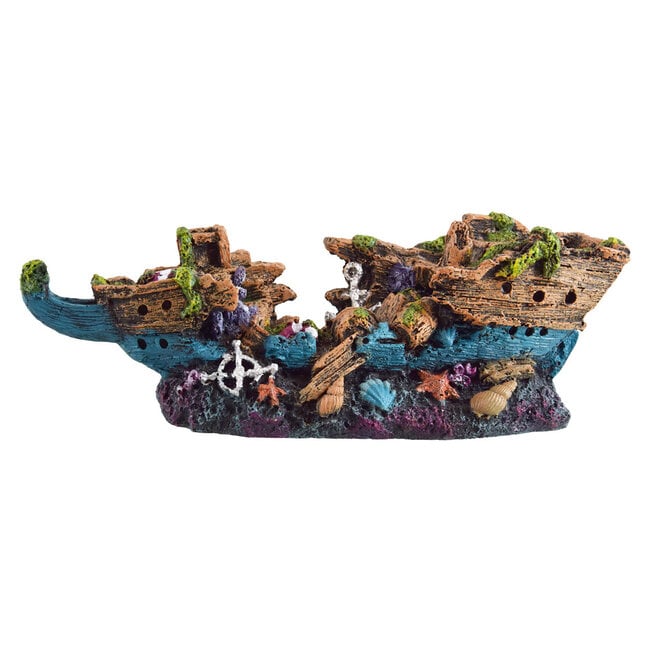 Split Shipwreck Aquarium Ornament