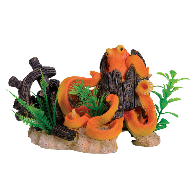 Octopus Shipwreck Aquarium Ornament