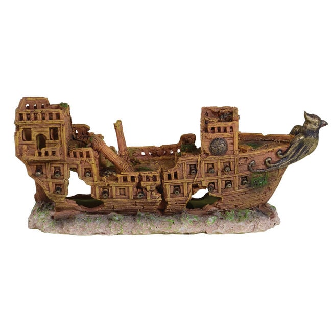 Medieval Battleship Aquarium Ornament