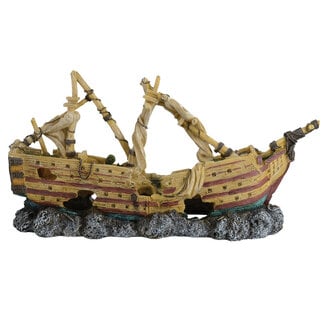 Underwater Treasures Shipwreck Schooner Aquarium Ornament