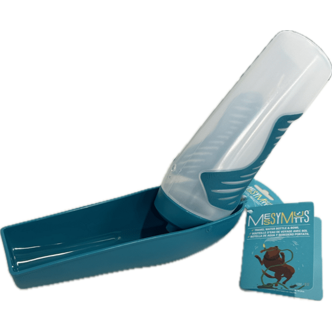 Messy Mutts Travel Water Bottle with Removable Bowl 500ml