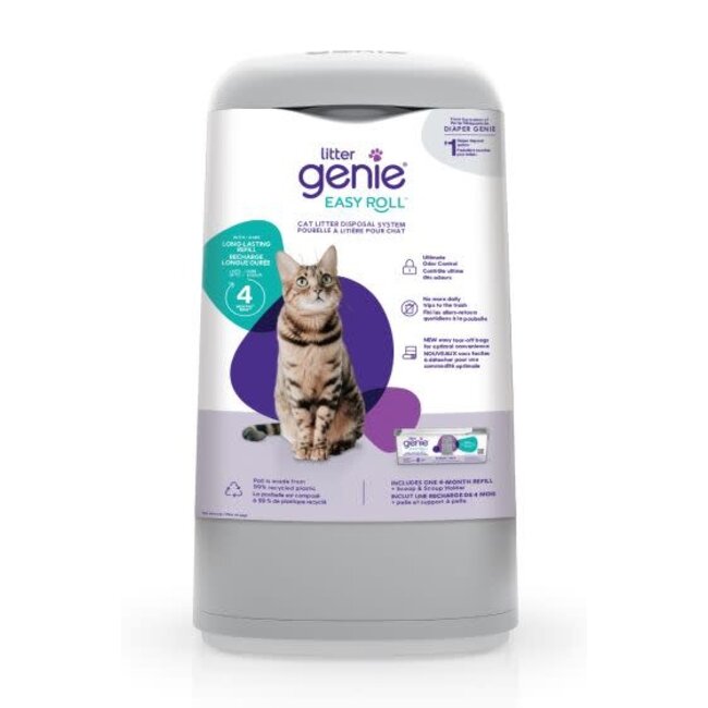 Litter Genie Easy Roll Cat Litter Disposal System with Scoop, Holder & Refill