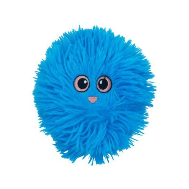 Bud'Z 3 Layer Fluffy Ball Blue Plush Dog Toy Small 4"