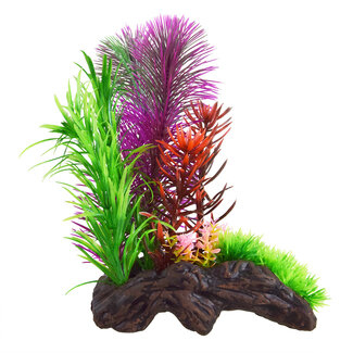 Underwater Treasures Ceramic Driftwood with Plant C Aquarium Ornament
