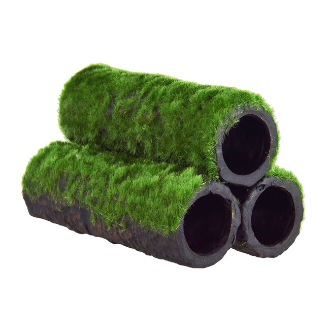 Mossy Ceramic Pipes 5" Aquarium Ornament