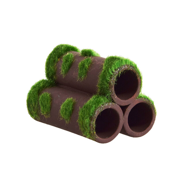Mossy Ceramic Pipes 3" Aquarium Ornament