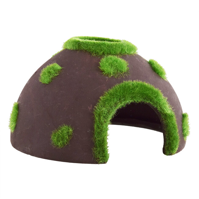 Mossy Ceramic Coconut 4" Aquarium Ornament