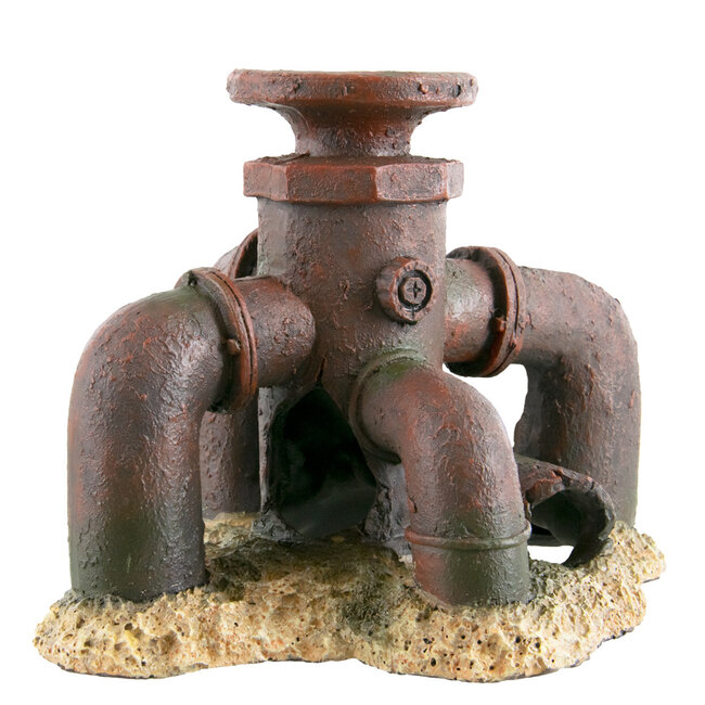 Broken Pipe & Valve Aquarium Ornament