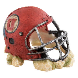 Underwater Treasures Football Helmet Red Aquarium Ornament Underwater Treasures Football Helmet Red Aquarium Ornament
