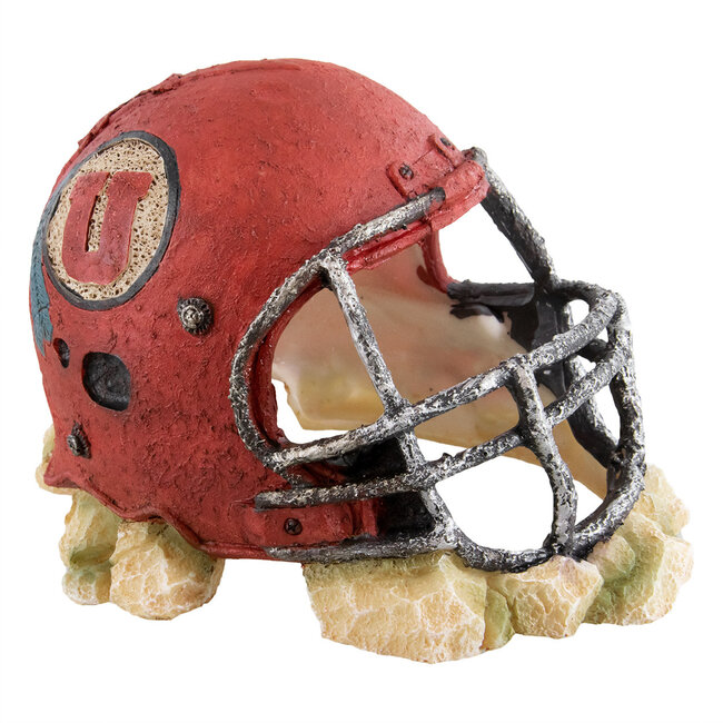 Football Helmet Red Aquarium Ornament