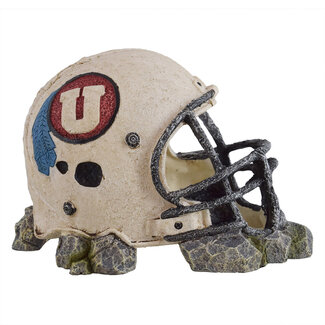 Underwater Treasures Football Helmet White Aquarium Ornament Underwater Treasures Football Helmet White Aquarium Ornament