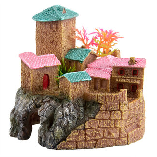 Underwater Treasures Pink & Green Roof Castle Aquarium Ornament Underwater Treasures Pink & Green Roof Castle Aquarium Ornament
