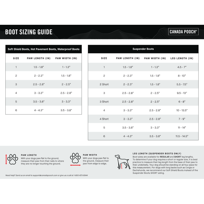 Canada Pooch Suspender Boots Black