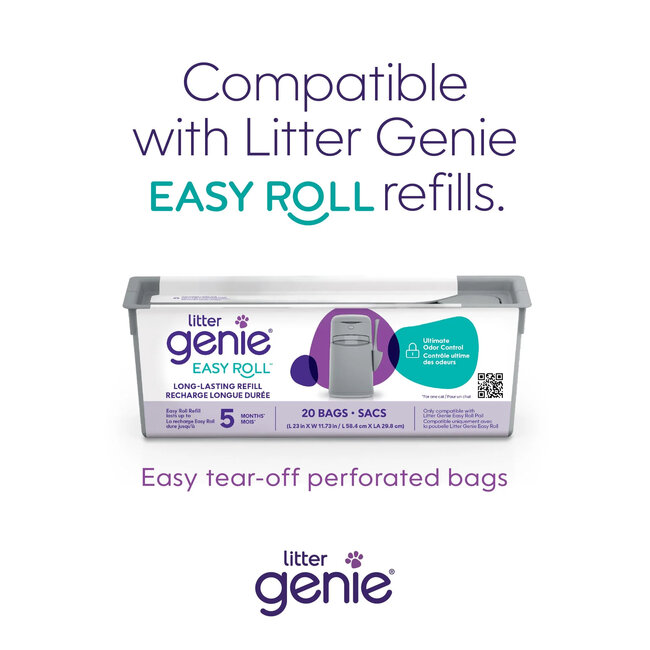 Litter Genie Easy Roll Cat Litter Disposal System with Scoop, Holder & Refill