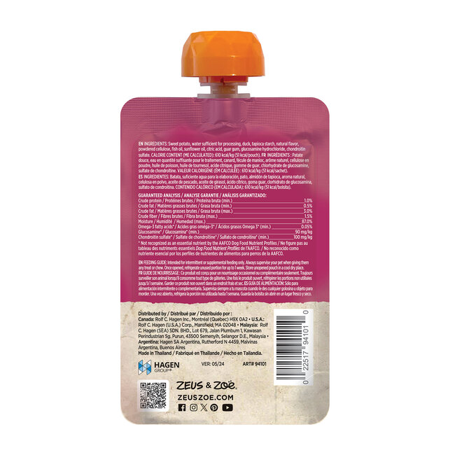 Zoe Licky Snack Sweet Potato & Duck Recipe 85g Pouch