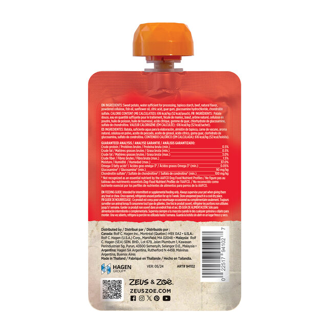 Zoe Licky Snack Sweet Potato & Beef Recipe 85g Pouch